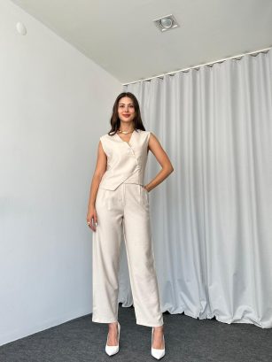 Olivia Yelek-Takım (Taş Rengi)