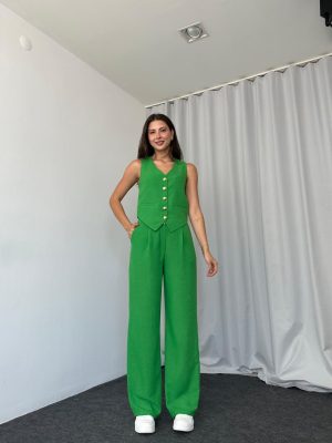 Edna  Yelek-Pantalon Takım (Yeşil)