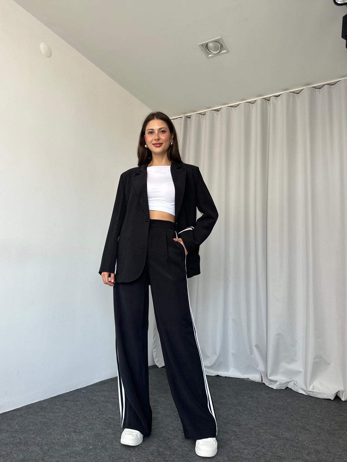 Perla Çizgili Takım (Siyah) - Görsel 5