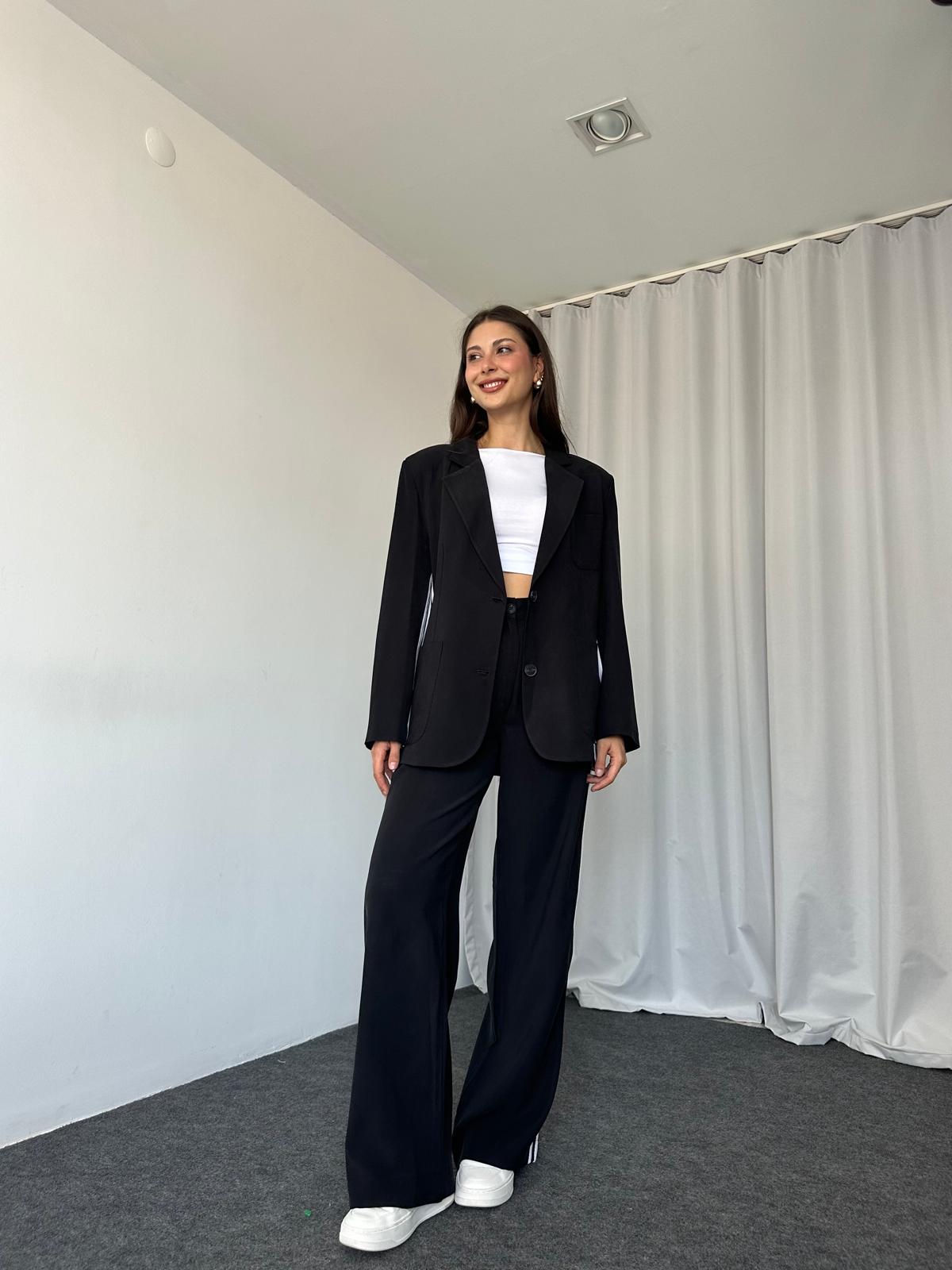 Perla Çizgili Takım (Siyah) - Görsel 6