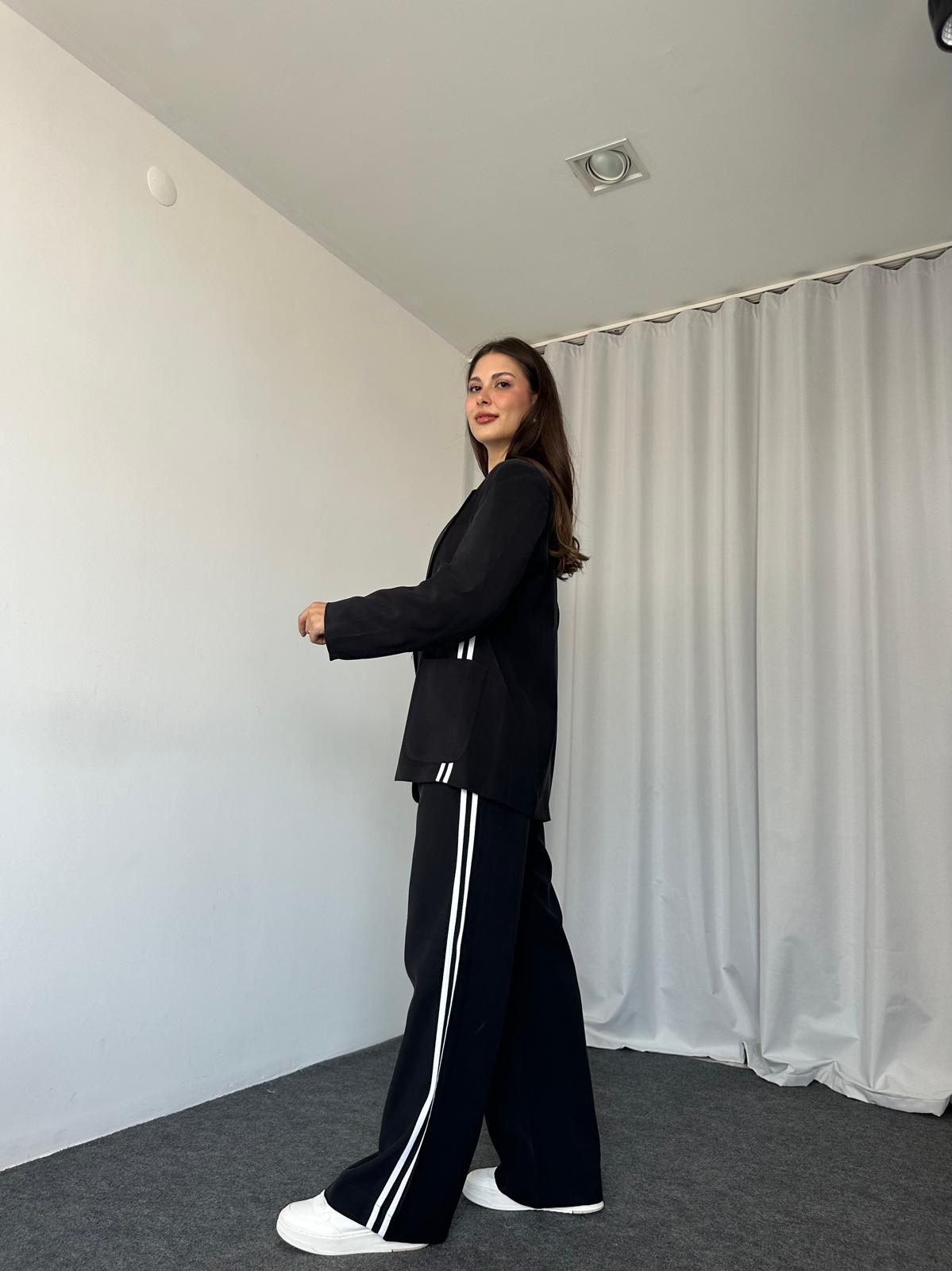 Perla Çizgili Takım (Siyah) - Görsel 9