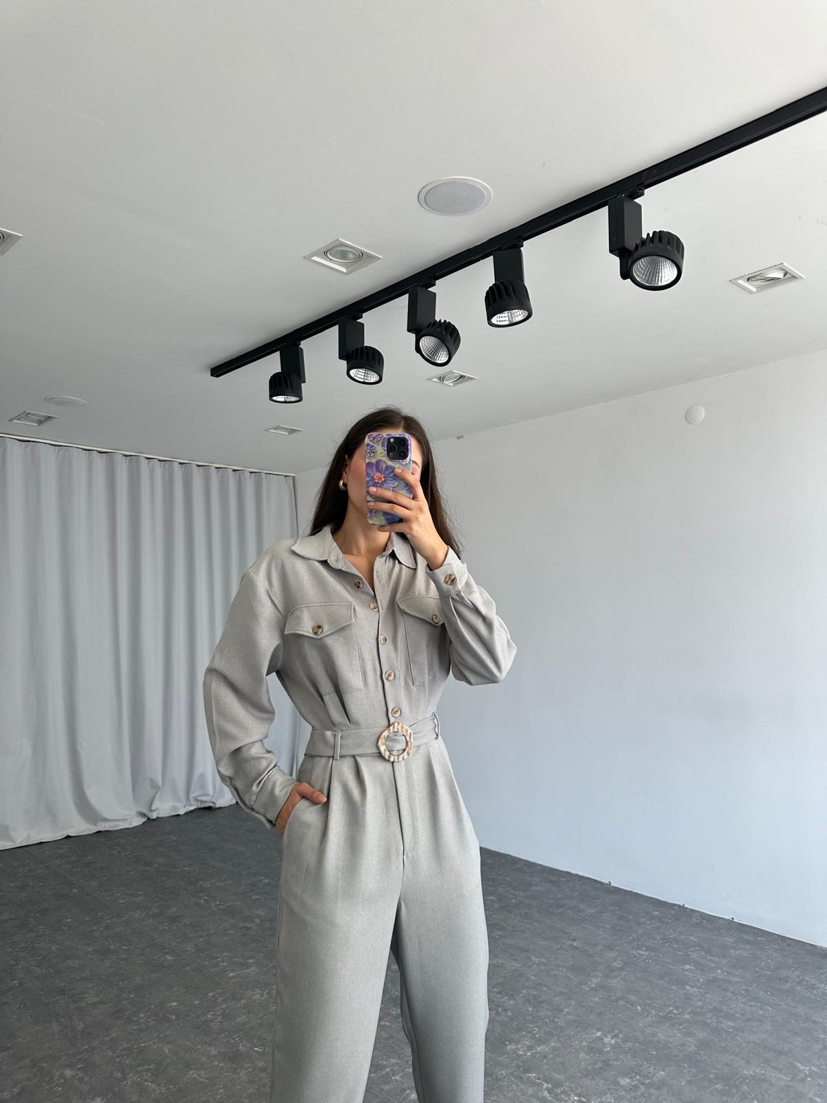 London Yün Efekt Tulum (Gri) - Görsel 8