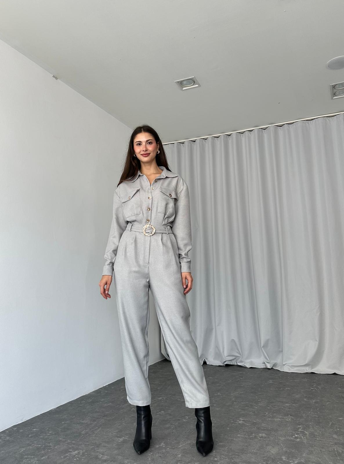 London Yün Efekt Tulum (Gri) - Görsel 9