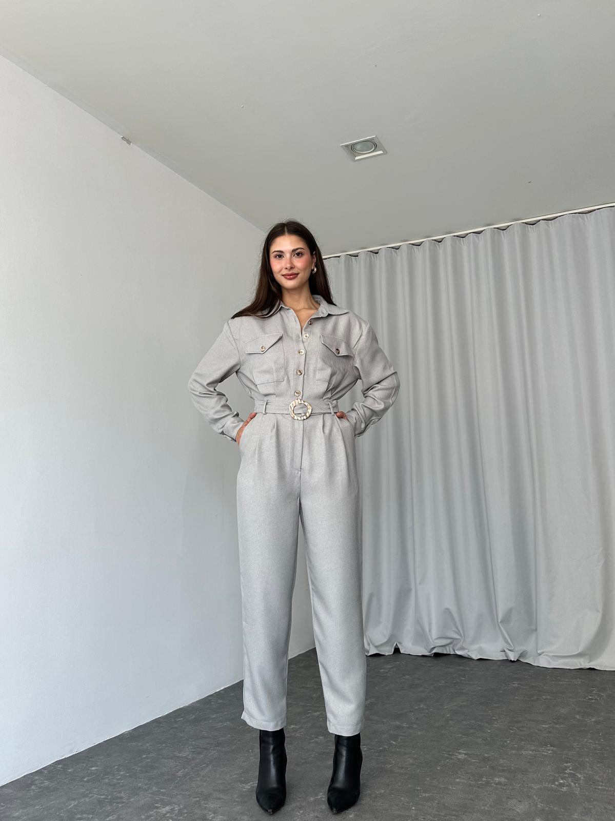 London Yün Efekt Tulum (Gri) - Görsel 2