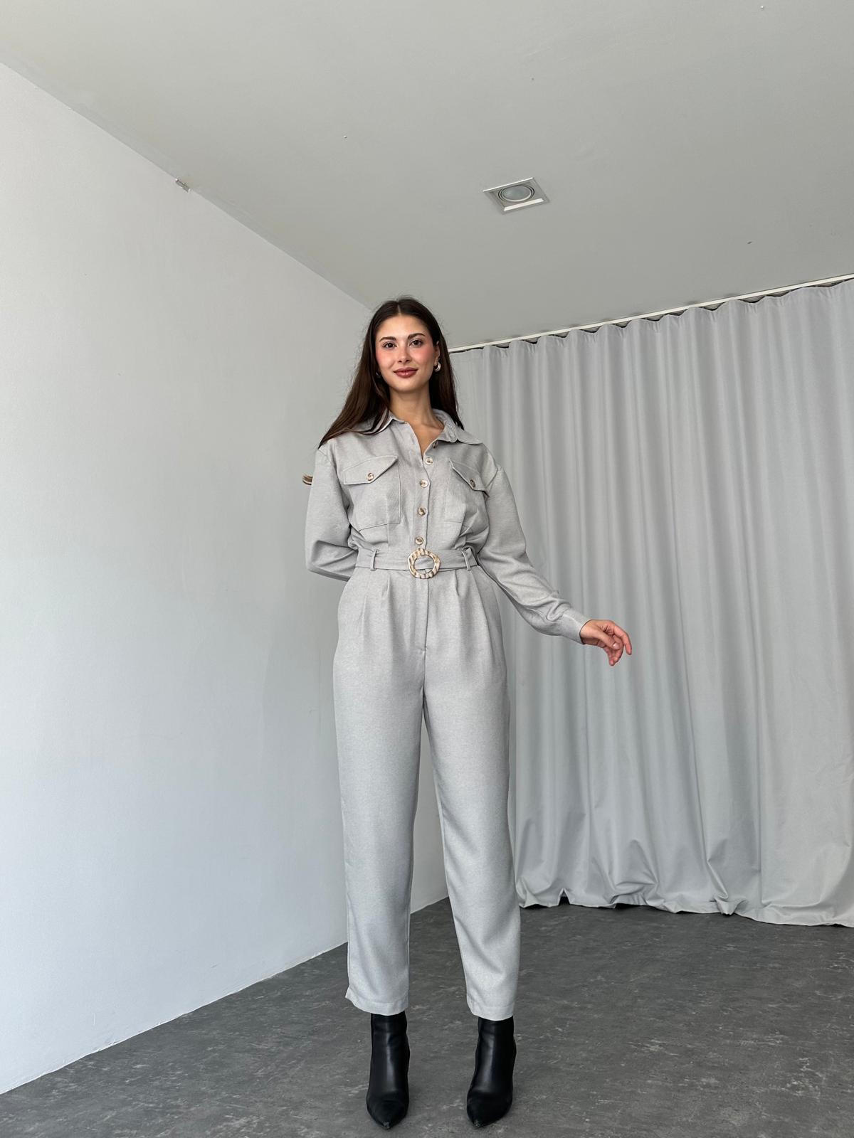 London Yün Efekt Tulum (Gri) - Görsel 3