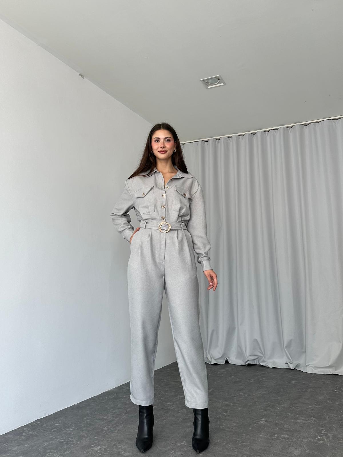 London Yün Efekt Tulum (Gri) - Görsel 5