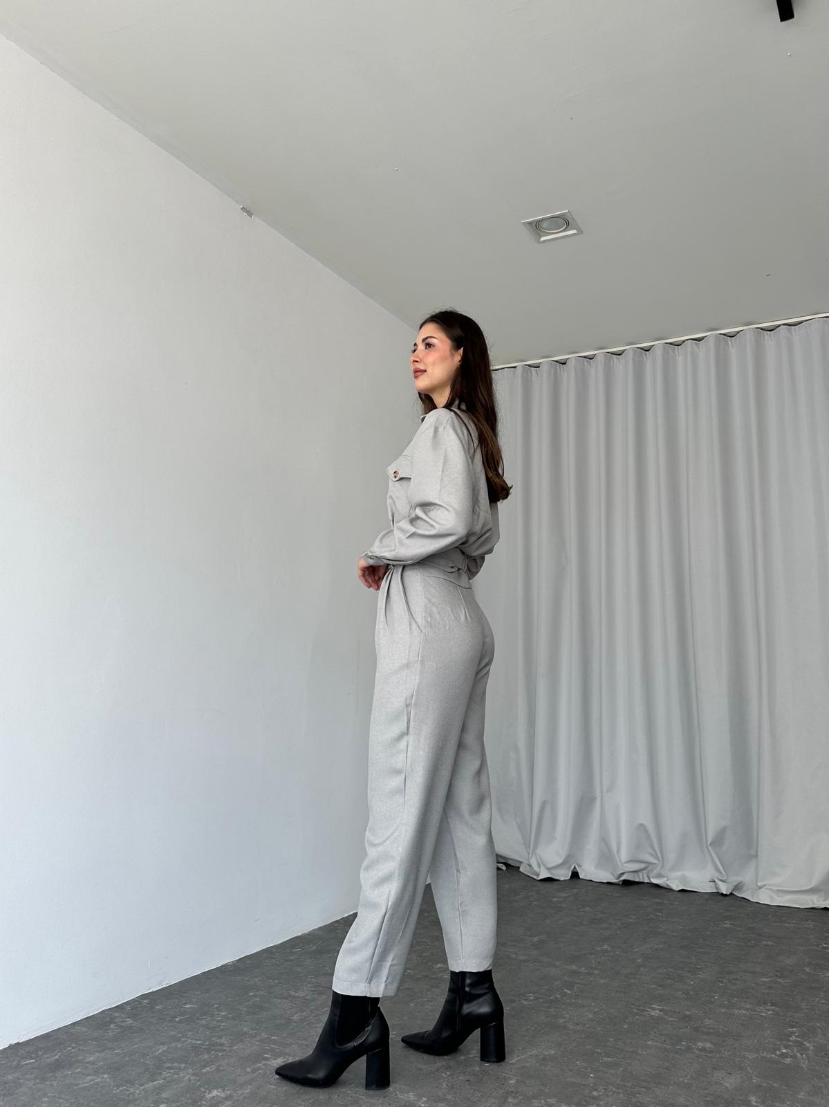 London Yün Efekt Tulum (Gri) - Görsel 6