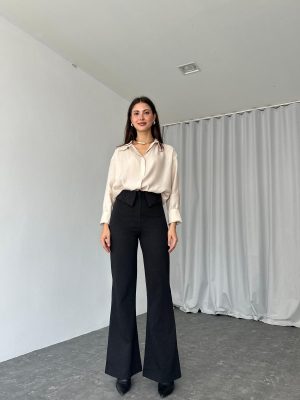Aren Yün Efekt Pantolon (Siyah)
