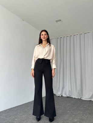 Aren Yün Efekt Pantolon (Siyah)