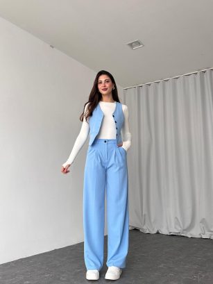 Wendy Yelek-Pantalon Takım (Bebek Mavisi)