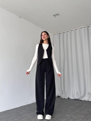 Sophia Yelek-Pantalon Takım (Siyah)