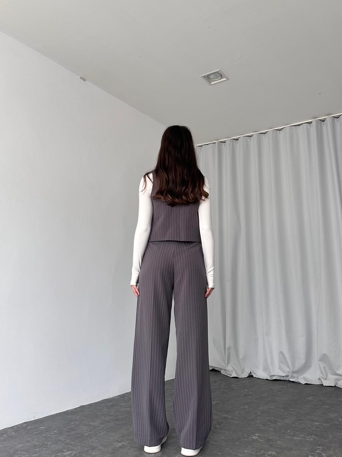 Sophia Yelek-Pantalon Takım (Füme) - Görsel 9