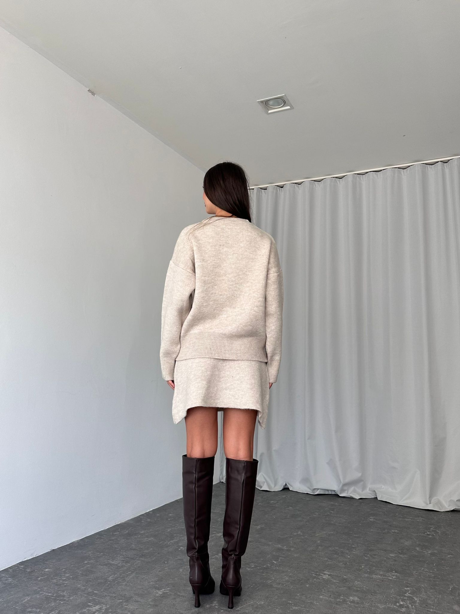 Triko Etek-Kazak Takım ( Taş Rengi) - Görsel 6