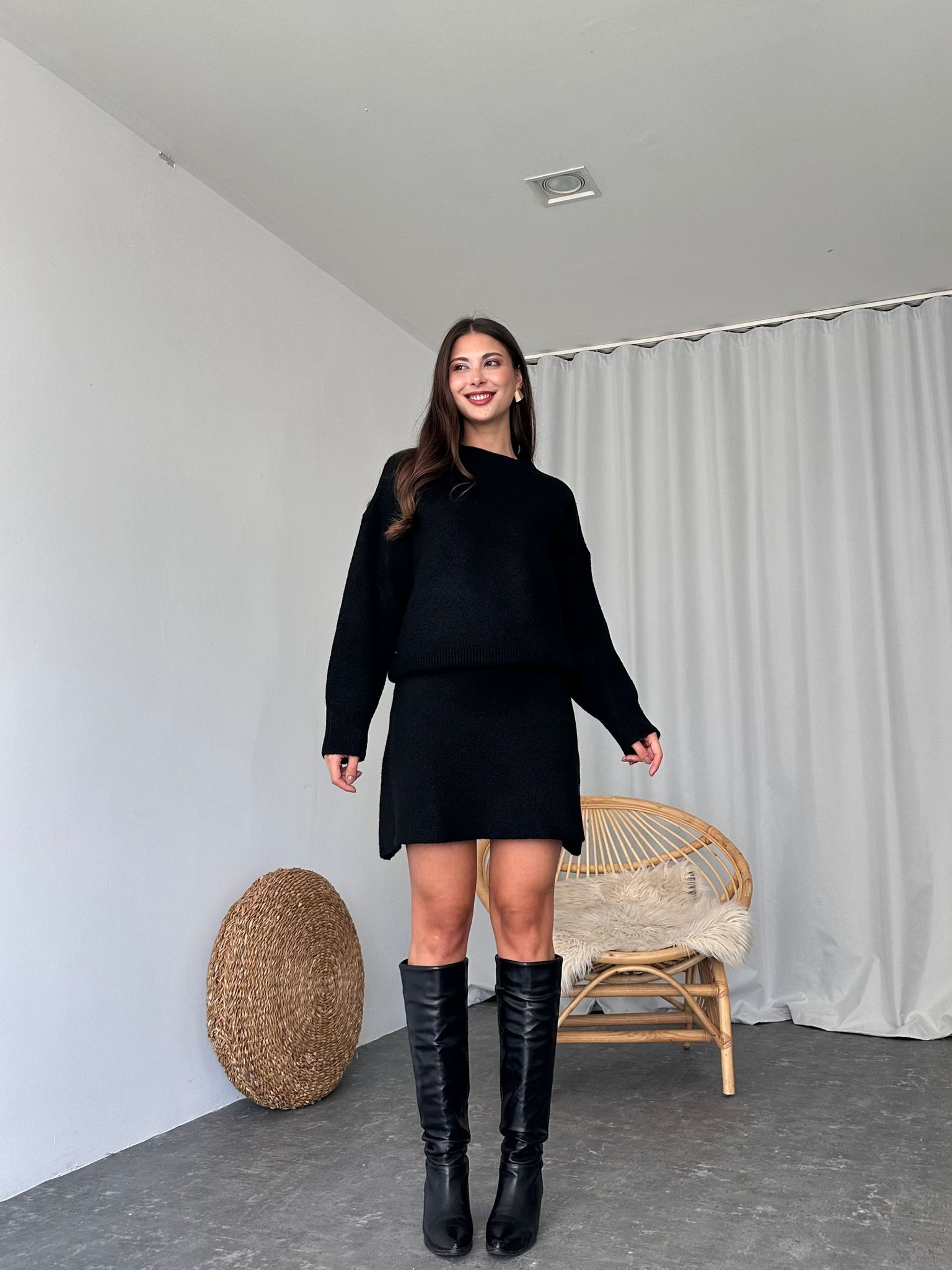 Triko Etek-Kazak Takım ( Siyah)