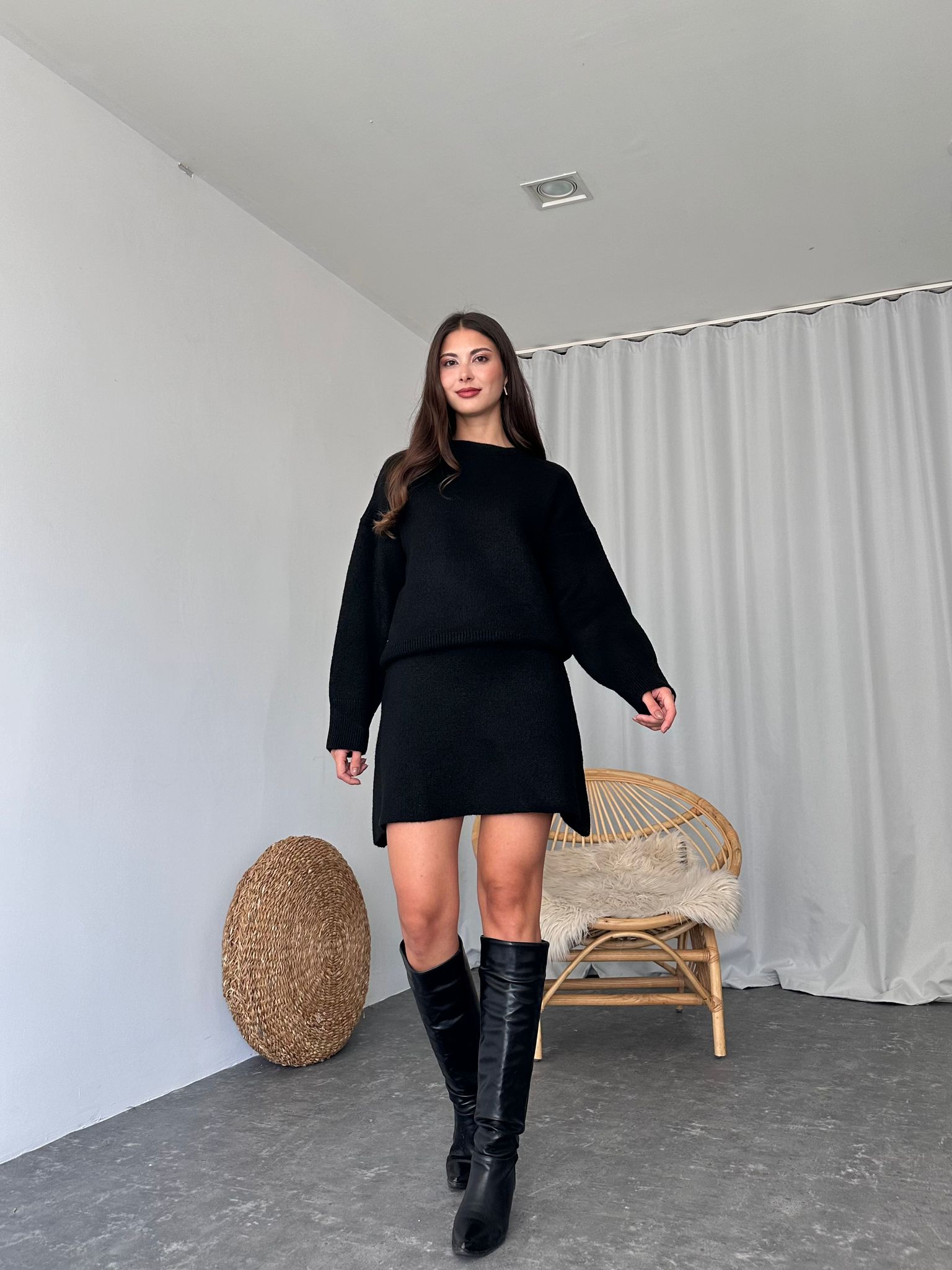 Triko Etek-Kazak Takım ( Siyah) - Görsel 2