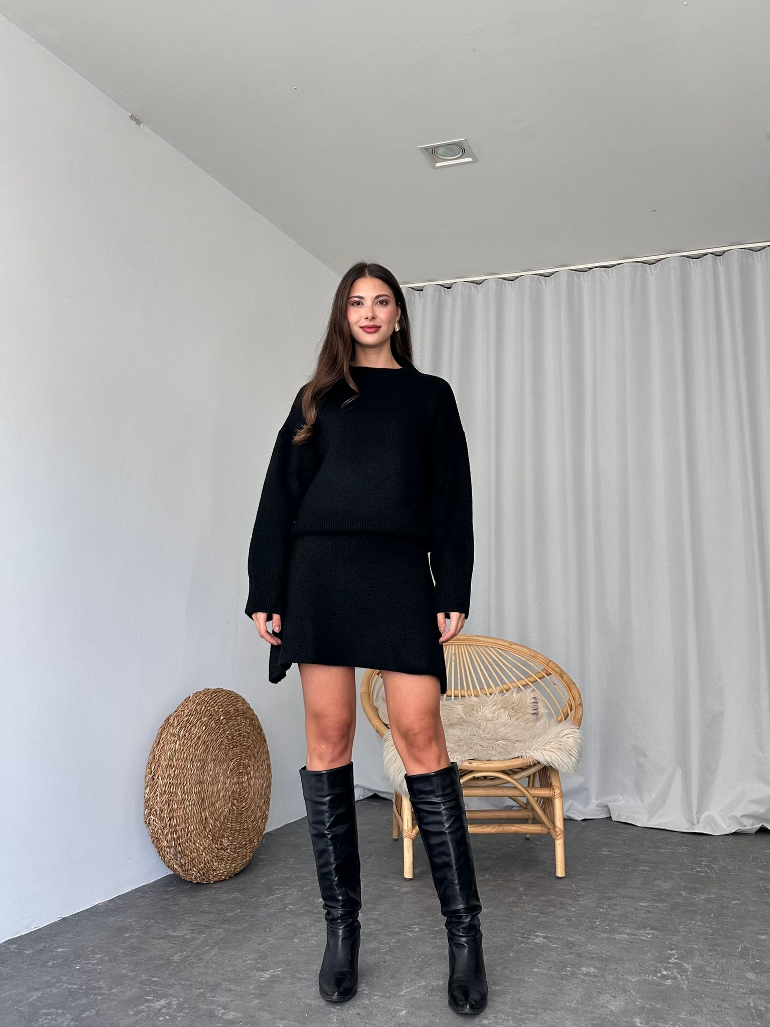 Triko Etek-Kazak Takım ( Siyah) - Görsel 3