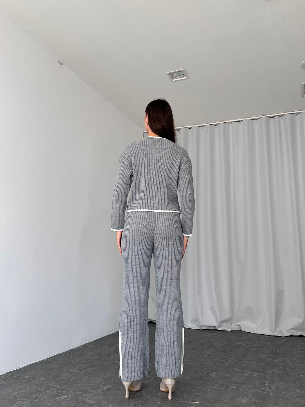 Triko Hırka-Pantolon Takım (Gri) - Görsel 6