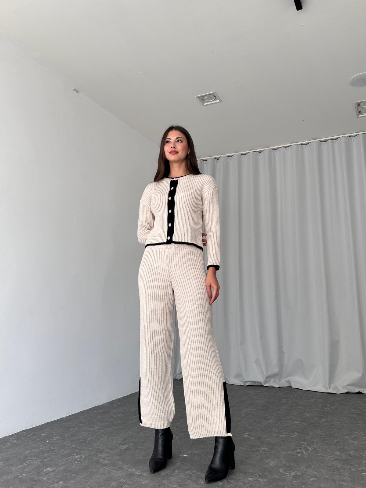 Triko Hırka-Pantolon Takım (Taş Rengi) - Görsel 6