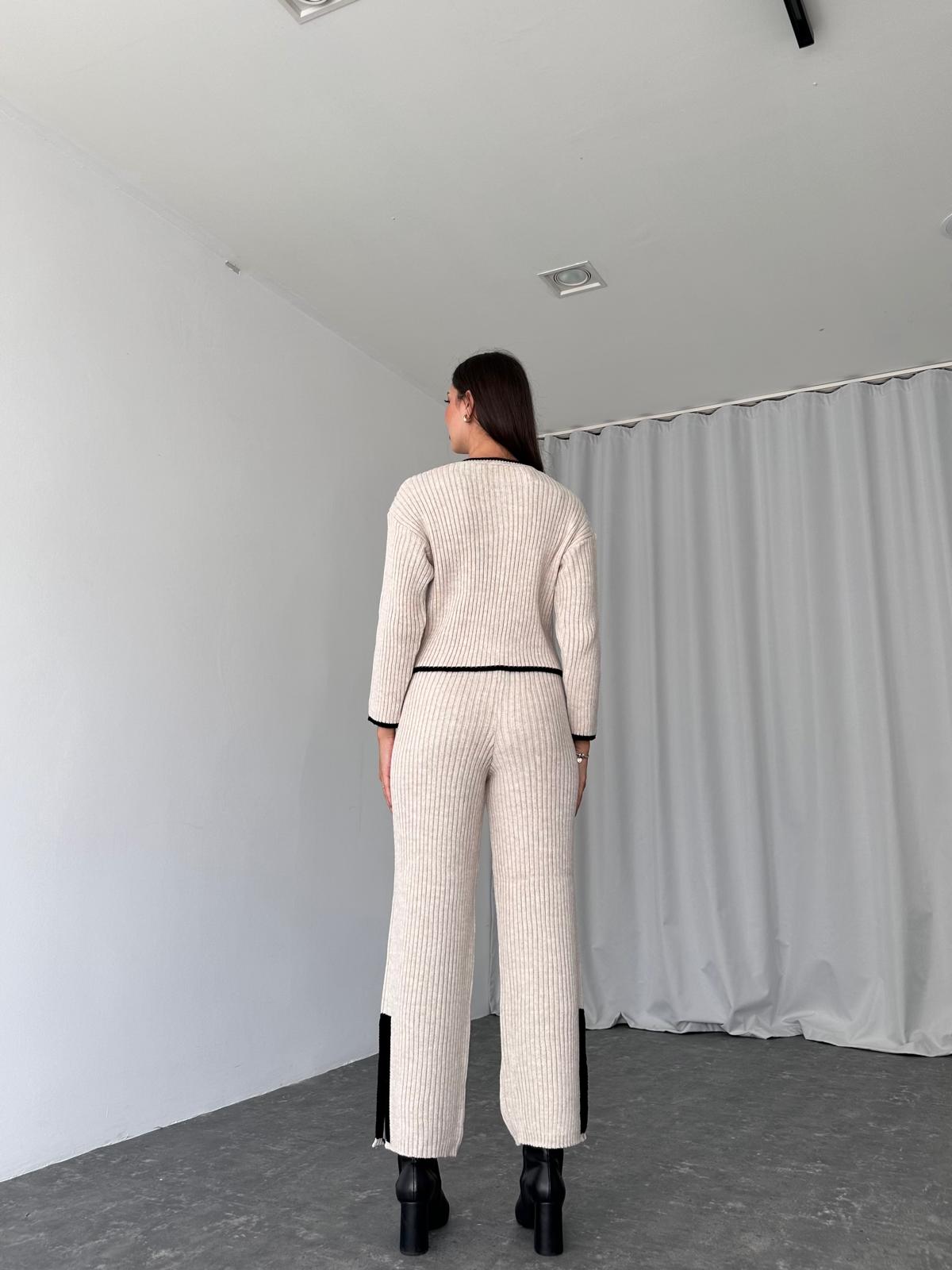 Triko Hırka-Pantolon Takım (Taş Rengi) - Görsel 8