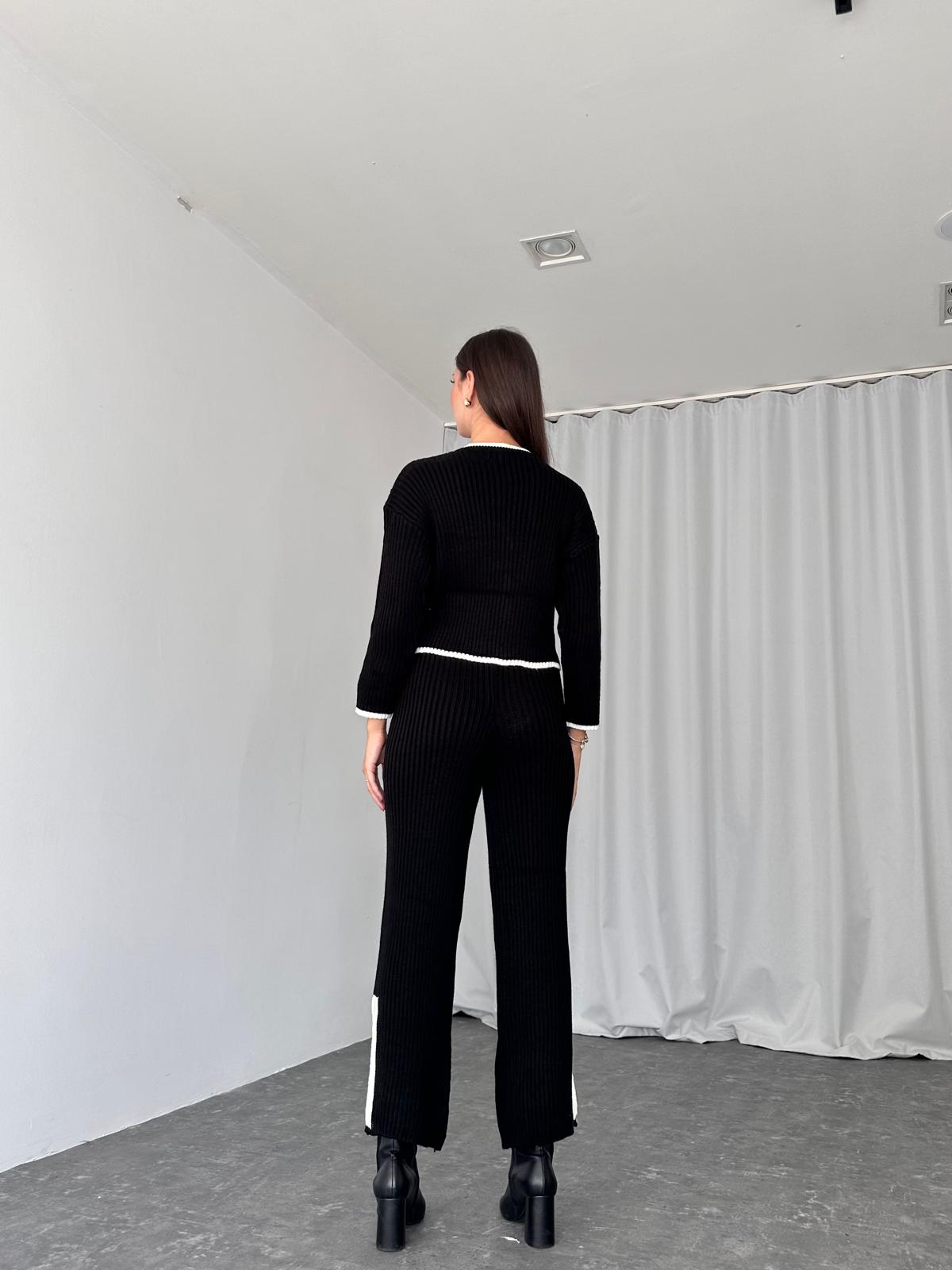 Triko Hırka-Pantolon Takım (Siyah) - Görsel 5