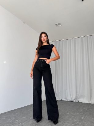 Siyah Plazzo Jean