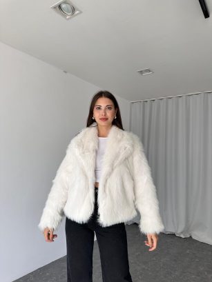 Şal Yaka Kürk (Beyaz)