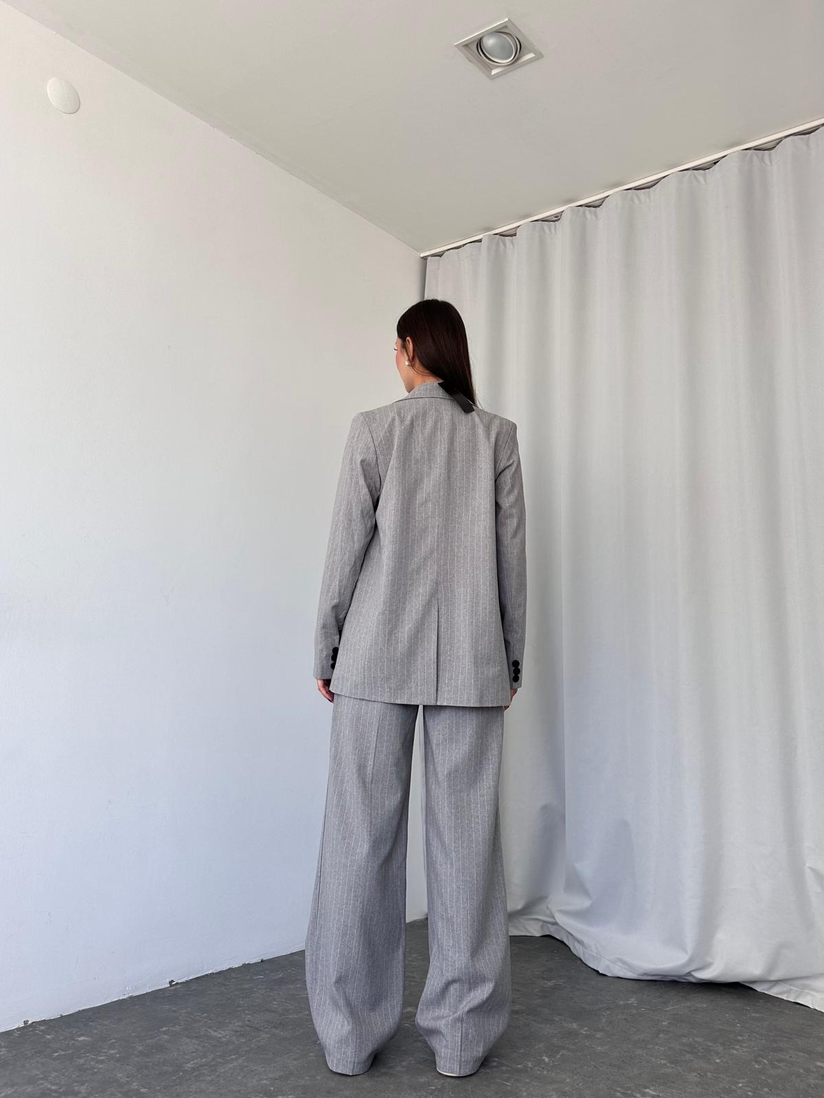 Çizgili Üçlü Takım (Gri) - Görsel 7