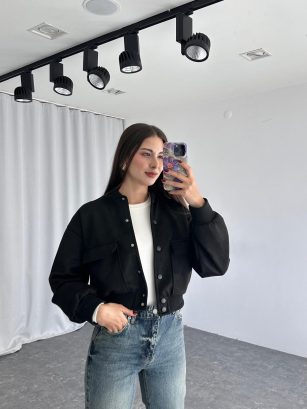 Süet Bomber Ceket (Siyah)