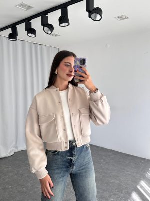 Süet Bomber Ceket (Taş Rengi)