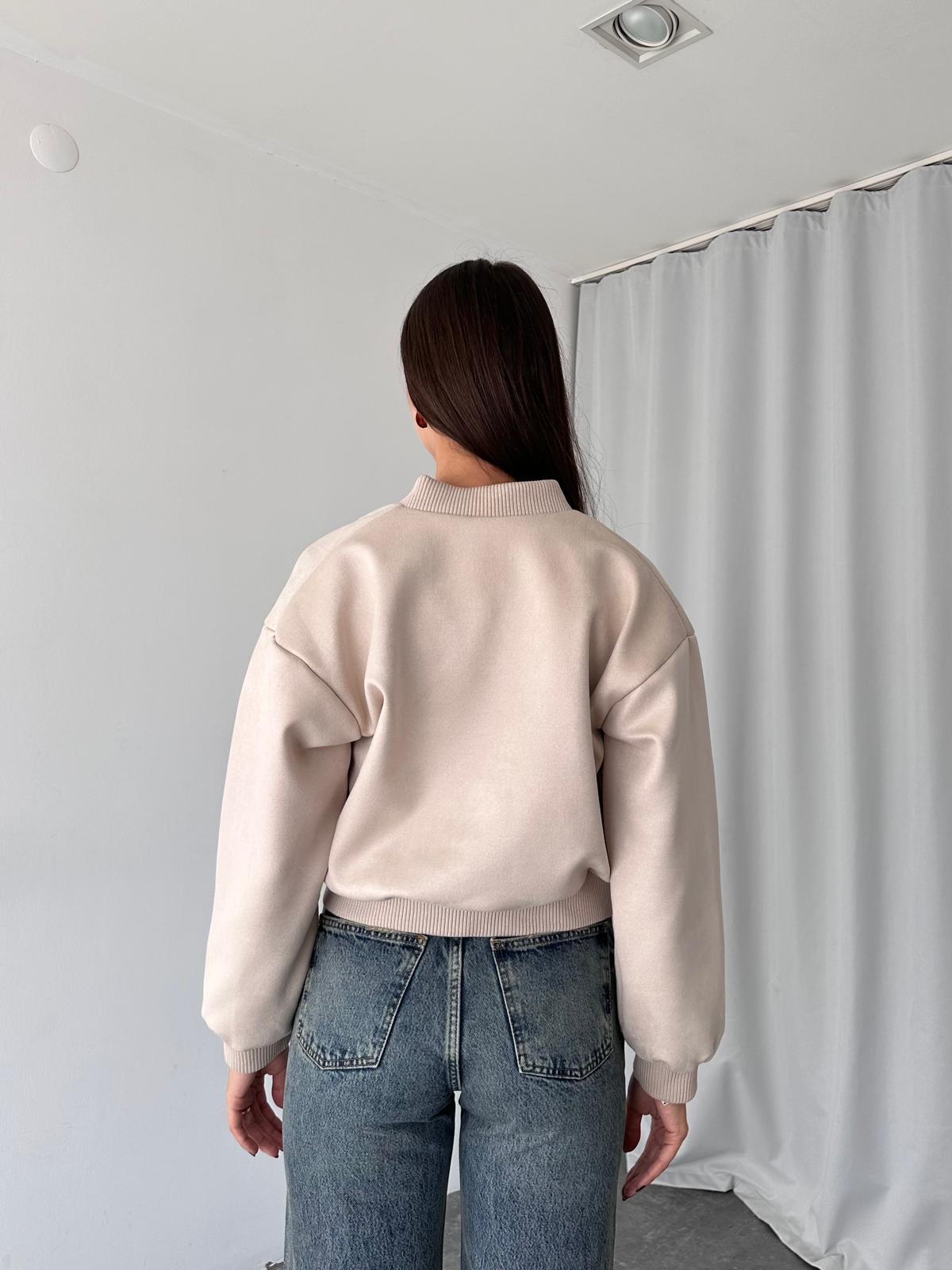 Süet Bomber Ceket (Taş Rengi) - Görsel 9