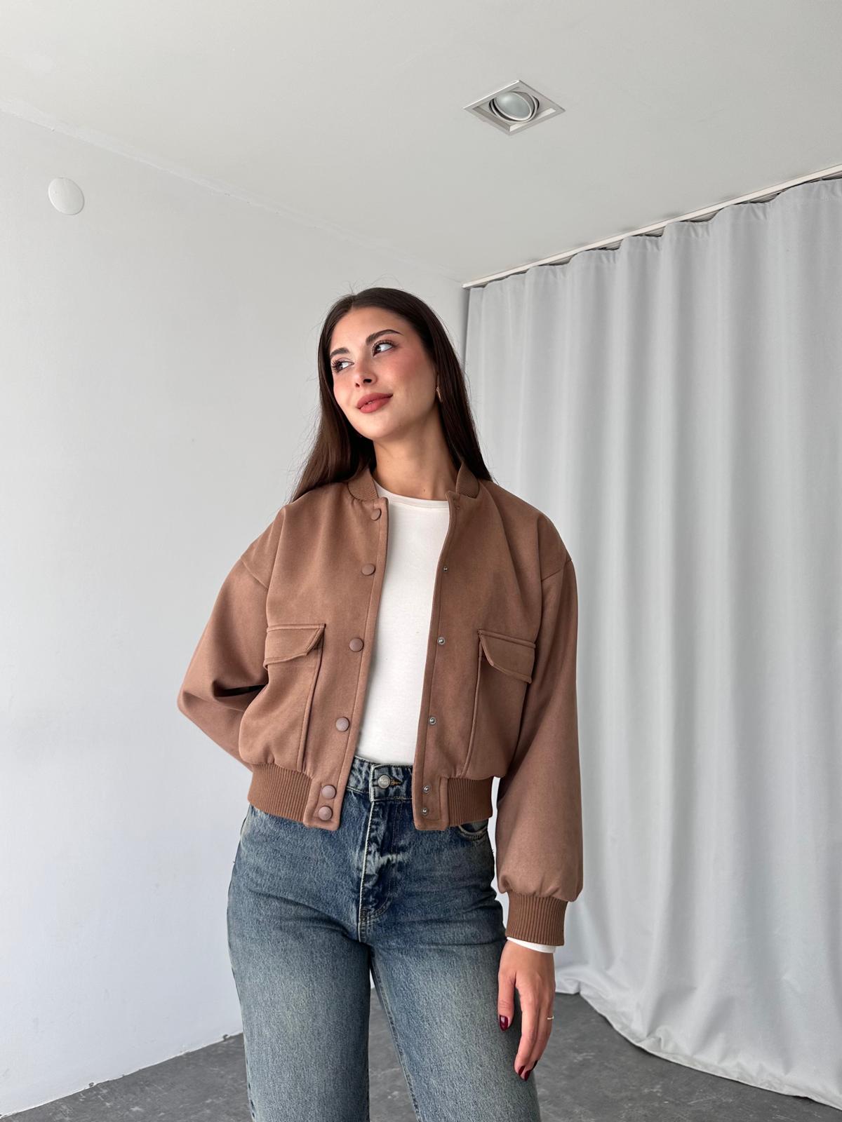 Süet Bomber Ceket (Kahverengi) - Görsel 7