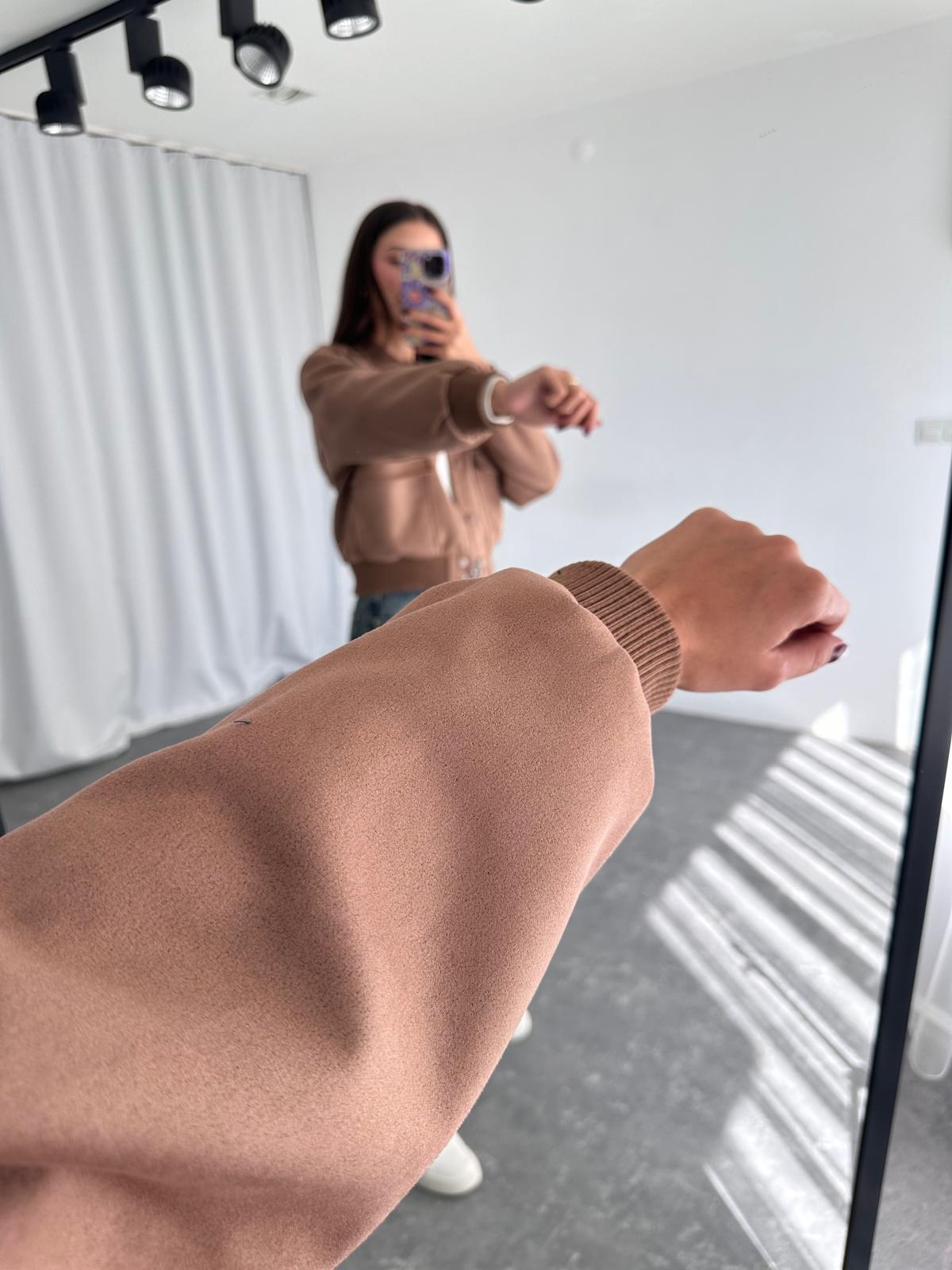 Süet Bomber Ceket (Kahverengi) - Görsel 9