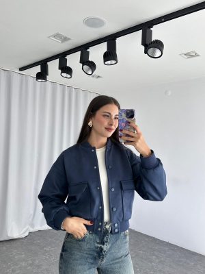 Süet Bomber Ceket (Lacivert)