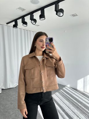 Süet Cep Detaylı Ceket (Kahverengi )