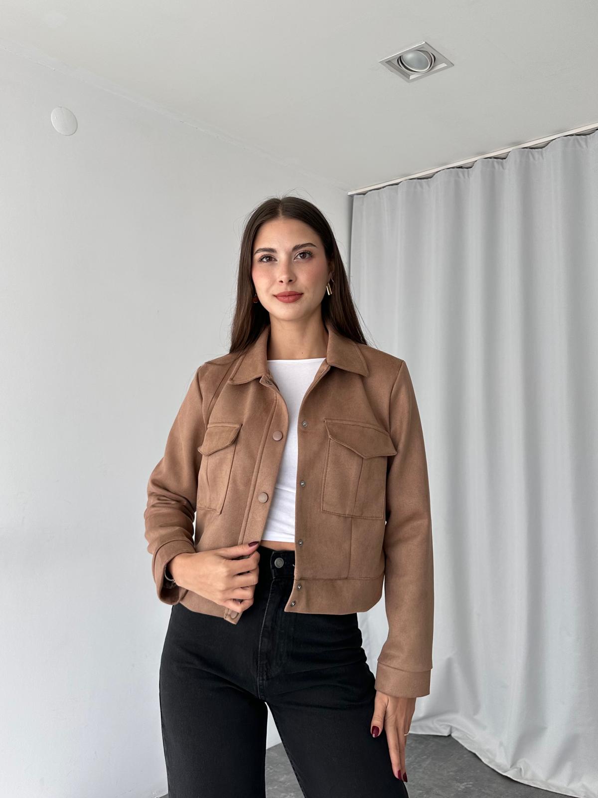 Süet Cep Detaylı Ceket (Kahverengi ) - Görsel 3