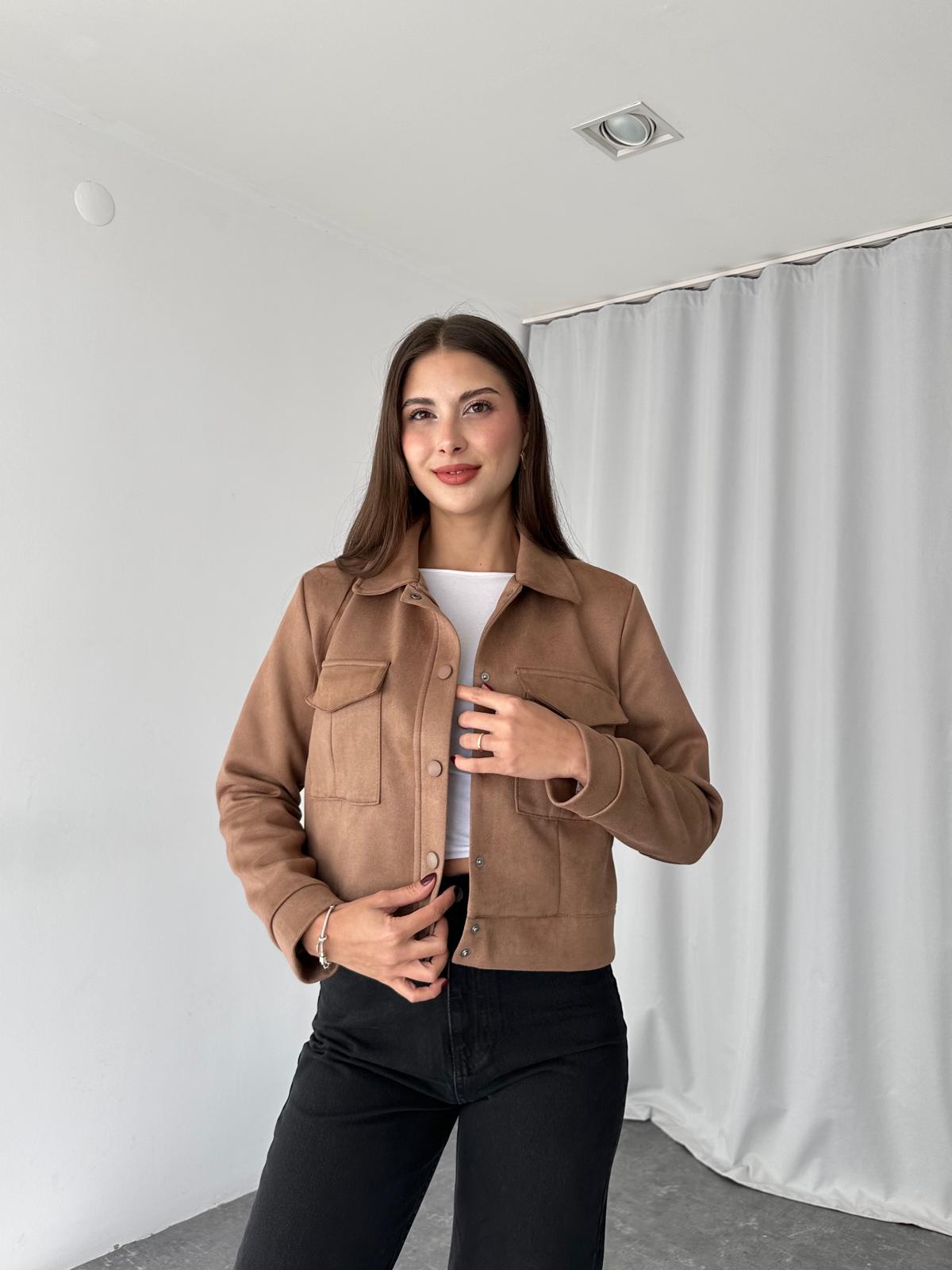 Süet Cep Detaylı Ceket (Kahverengi ) - Görsel 7