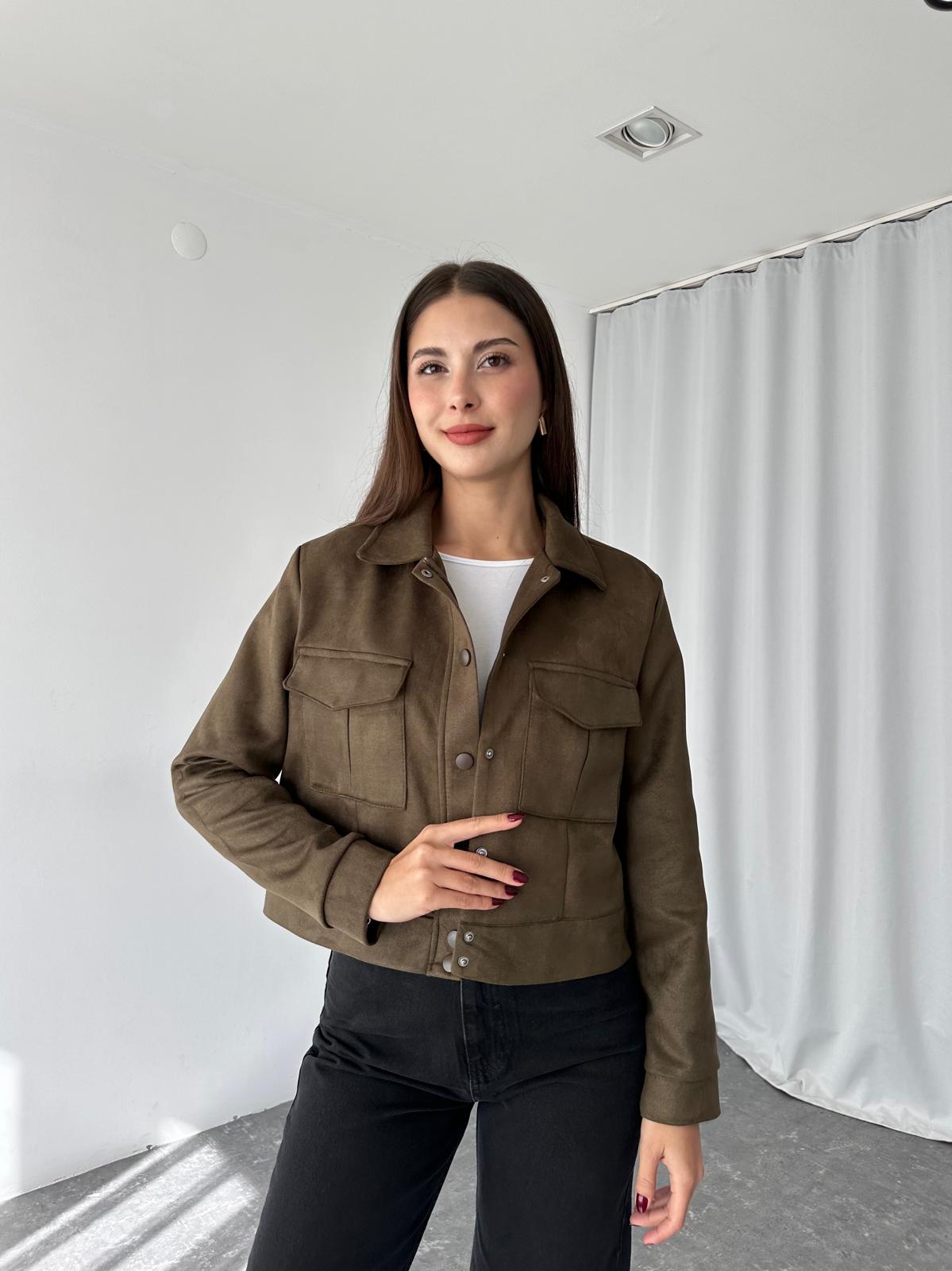 Süet Cep Detaylı Ceket (Haki) - Görsel 3