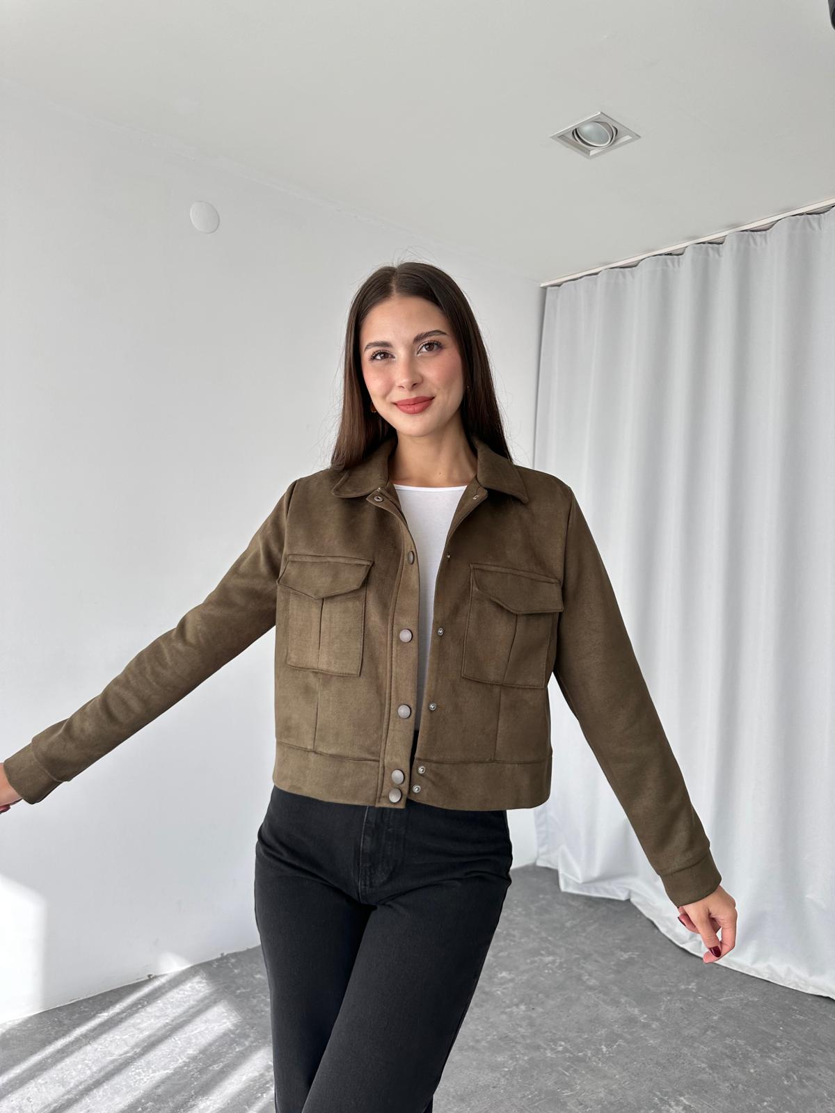 Süet Cep Detaylı Ceket (Haki) - Görsel 5