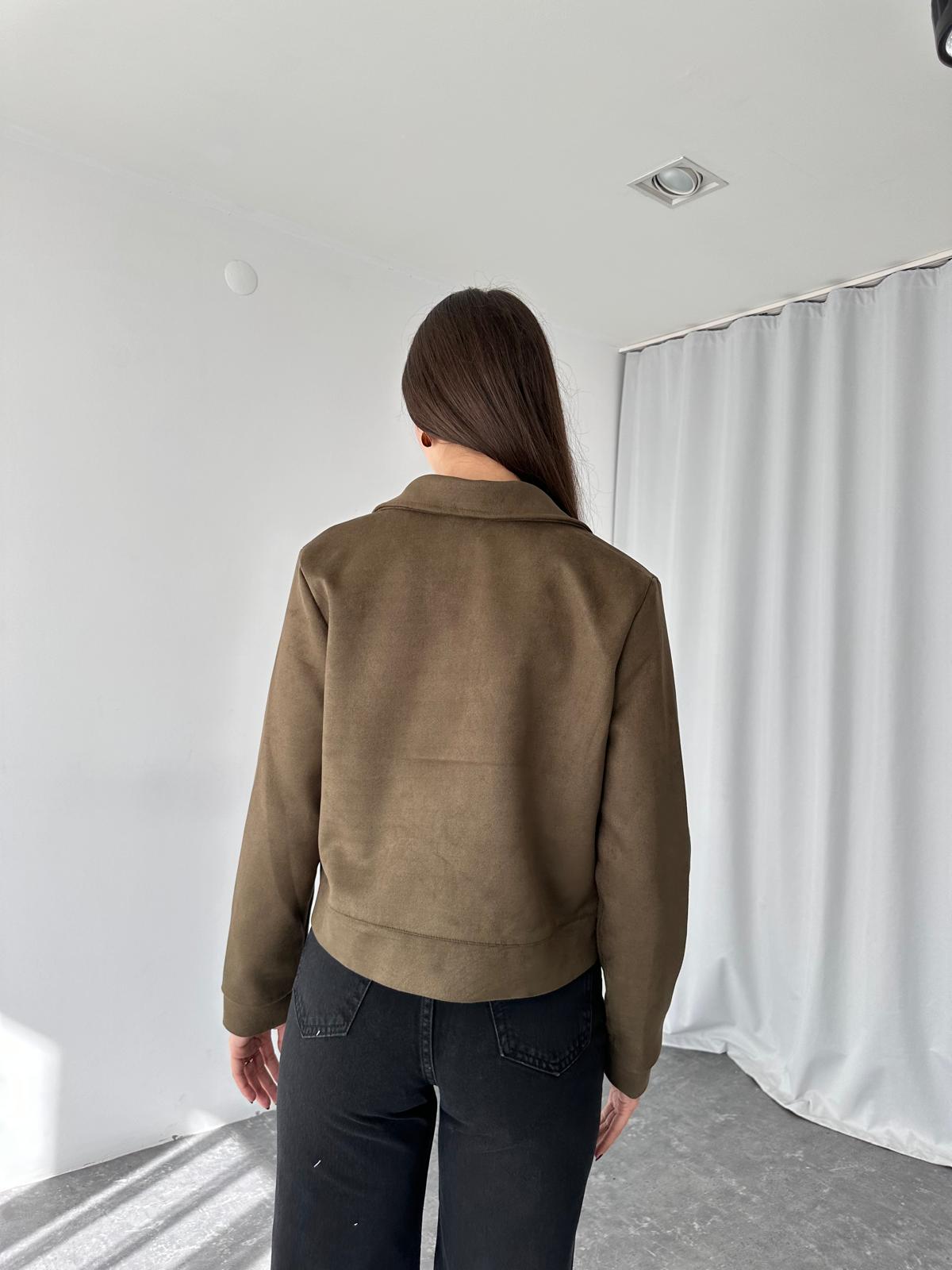 Süet Cep Detaylı Ceket (Haki) - Görsel 8