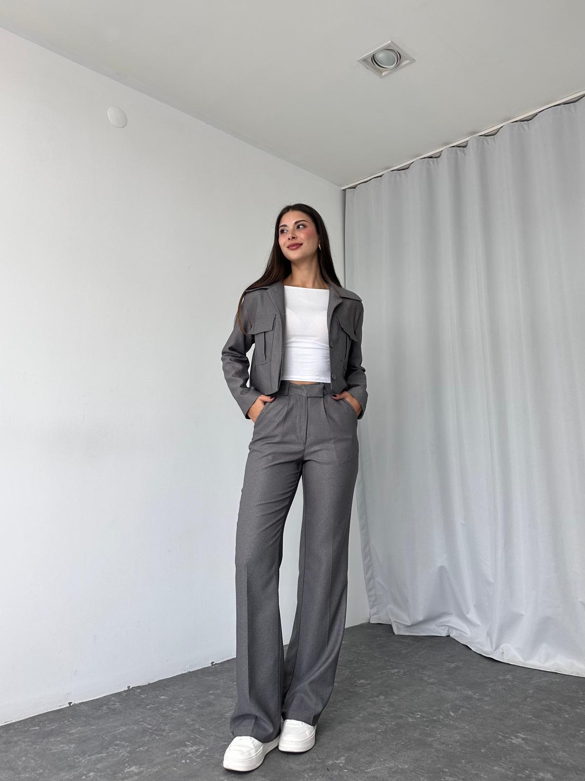 Kadın Füme Cara Ceket Pantolon Takım - Görsel 10