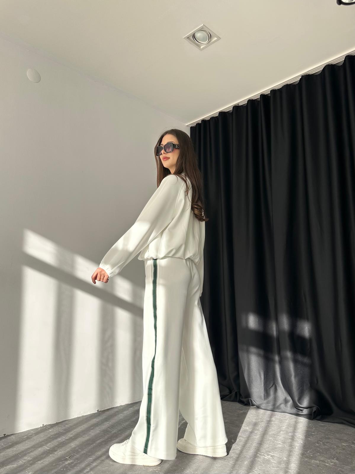 Kadın Yeşil Şeritli Eşofman Takımı - Görsel 3