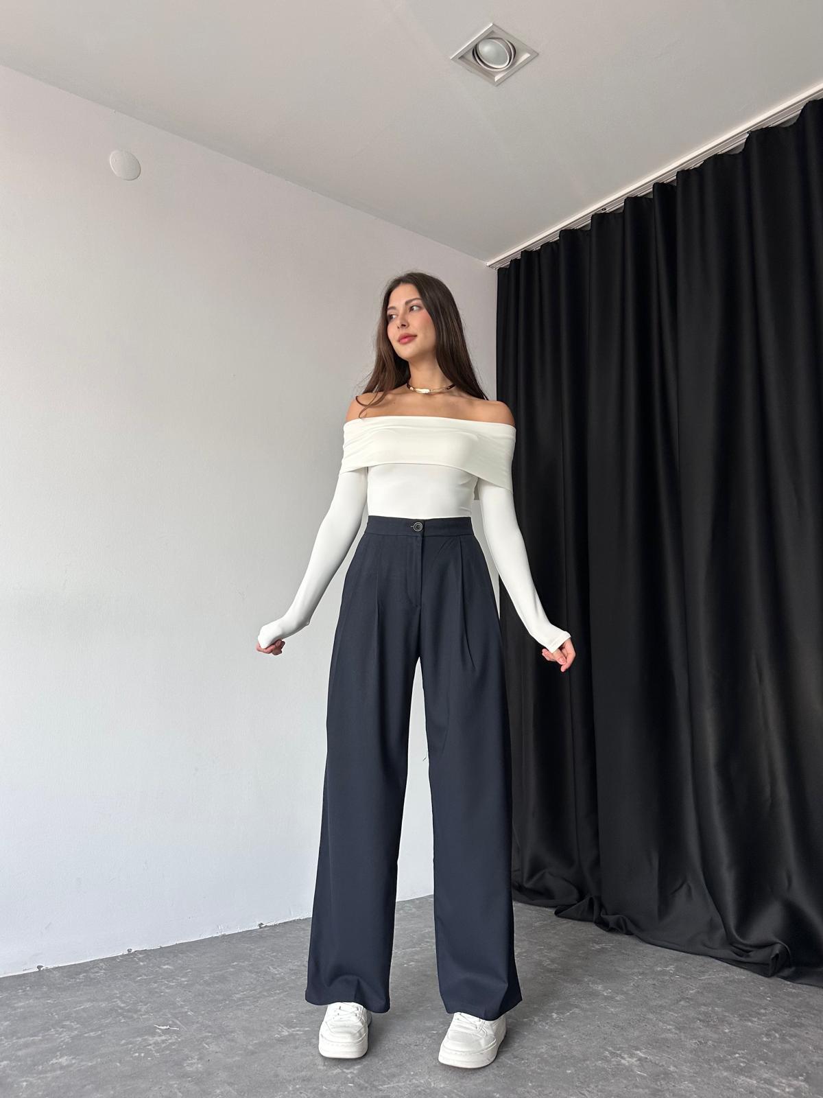 Kadın Lacivert Juno Plazzo Pantolon - Görsel 2