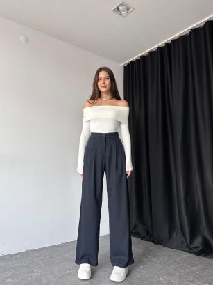 Kadın Lacivert Juno Plazzo Pantolon