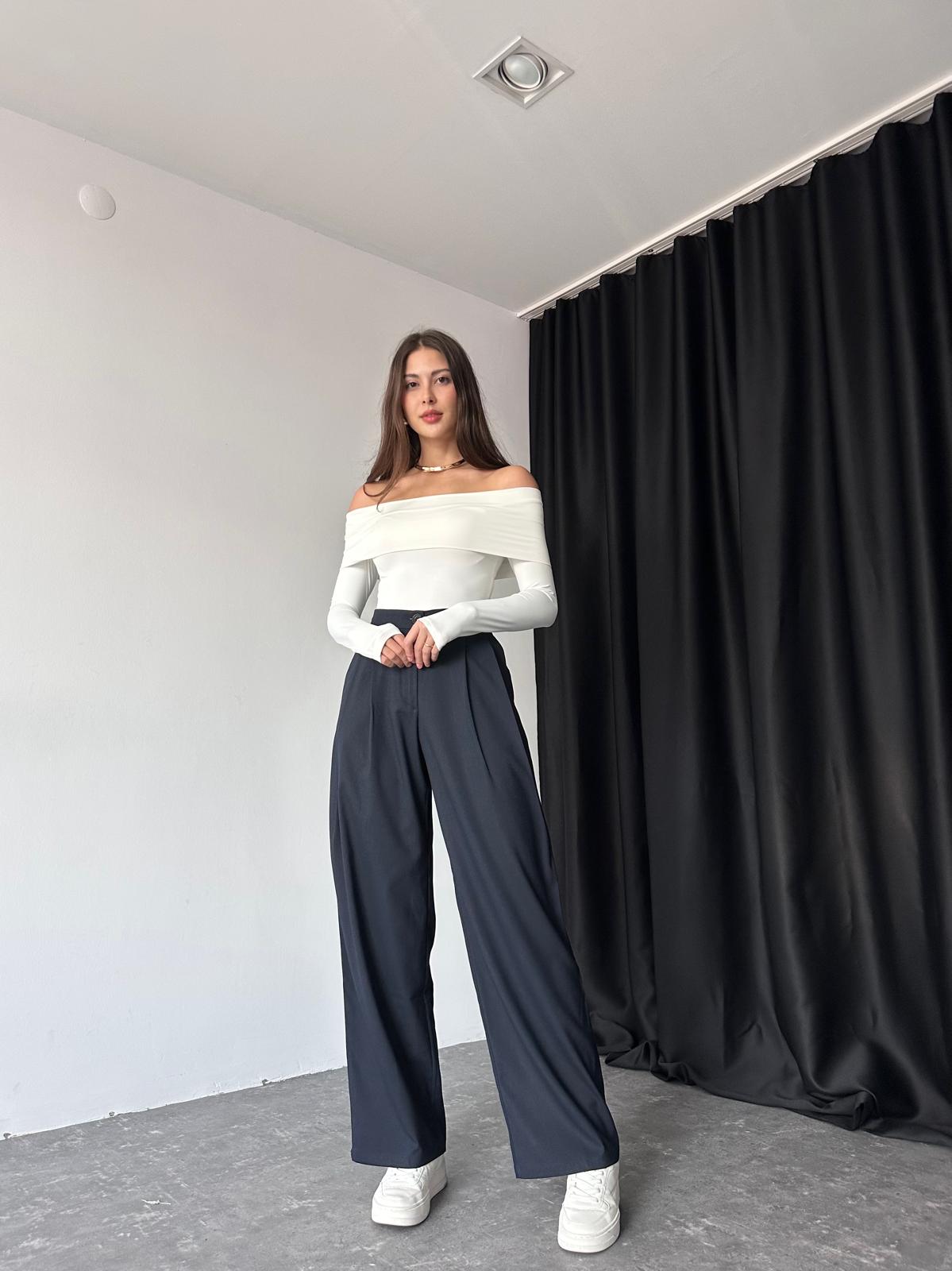 Kadın Lacivert Juno Plazzo Pantolon - Görsel 5