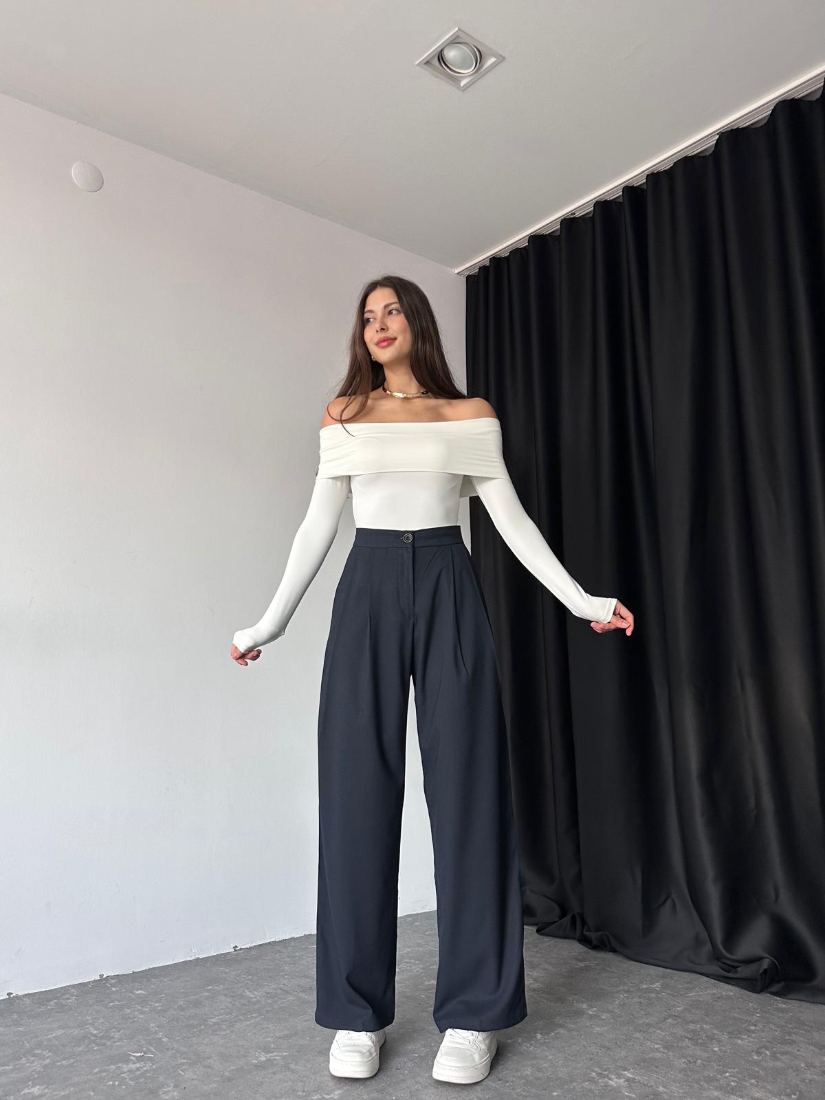 Kadın Lacivert Juno Plazzo Pantolon - Görsel 6