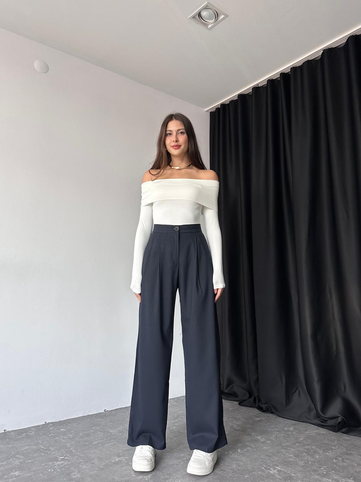Kadın Lacivert Juno Plazzo Pantolon