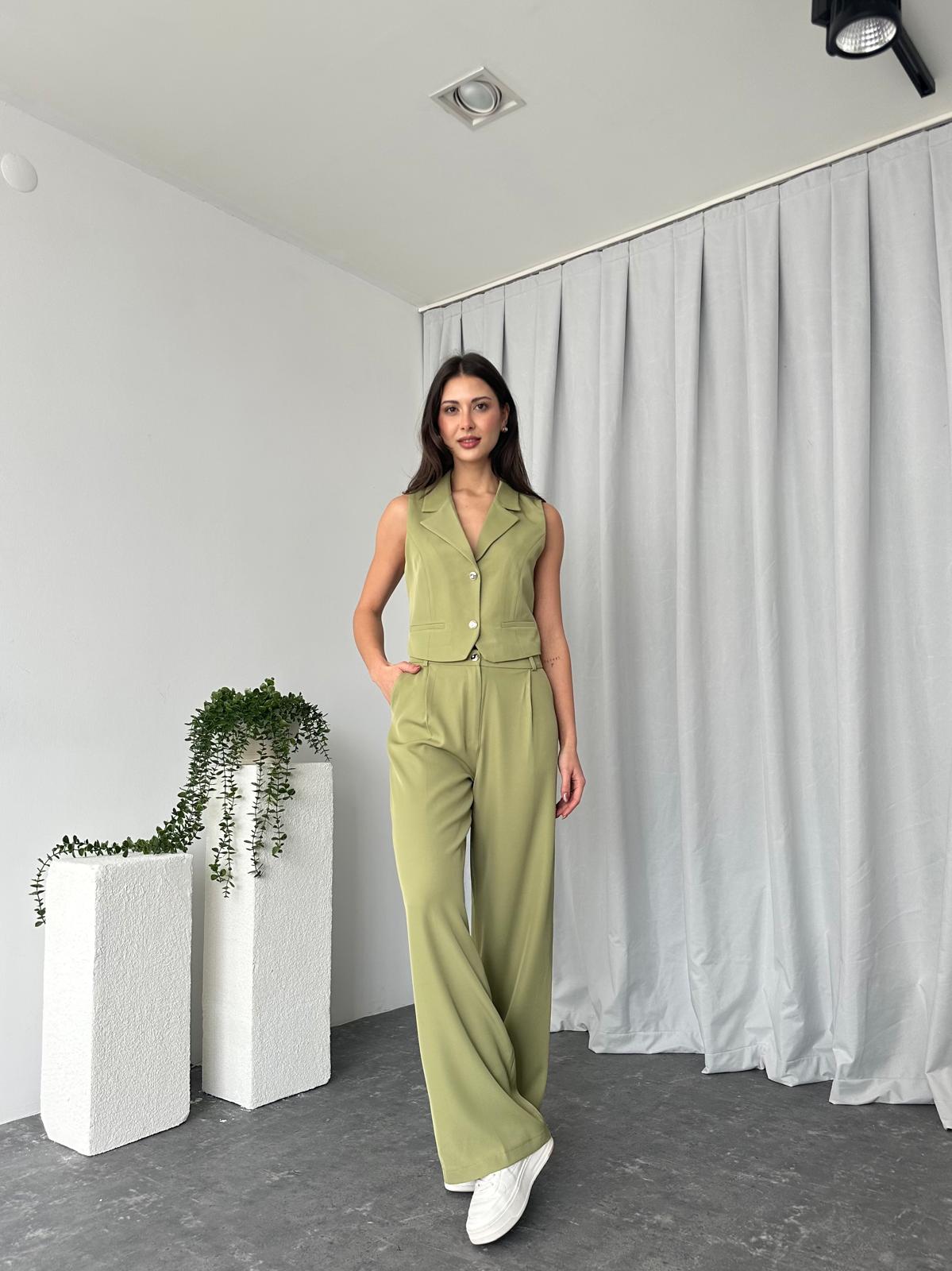 Kadın Yeşil Alice Yelekli Takım - Görsel 3