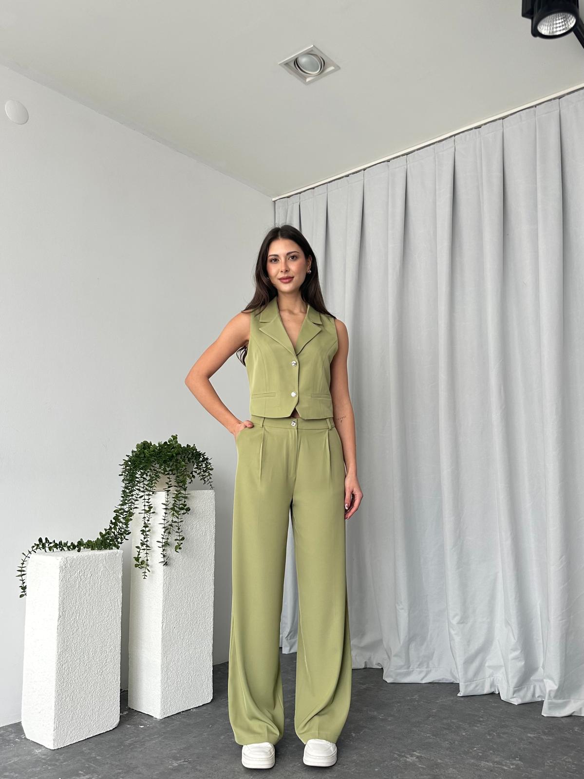 Kadın Yeşil Alice Yelekli Takım - Görsel 5