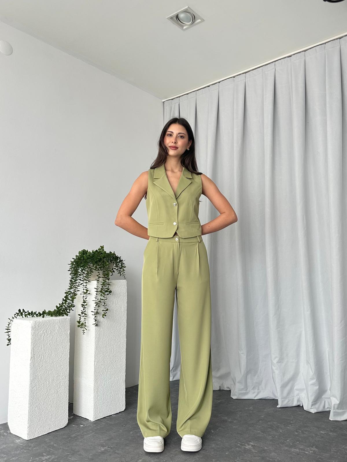 Kadın Yeşil Alice Yelekli Takım