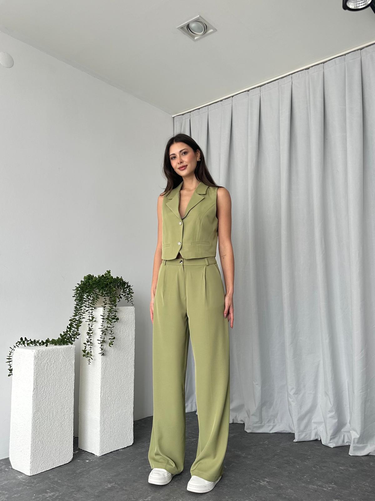 Kadın Yeşil Alice Yelekli Takım - Görsel 7